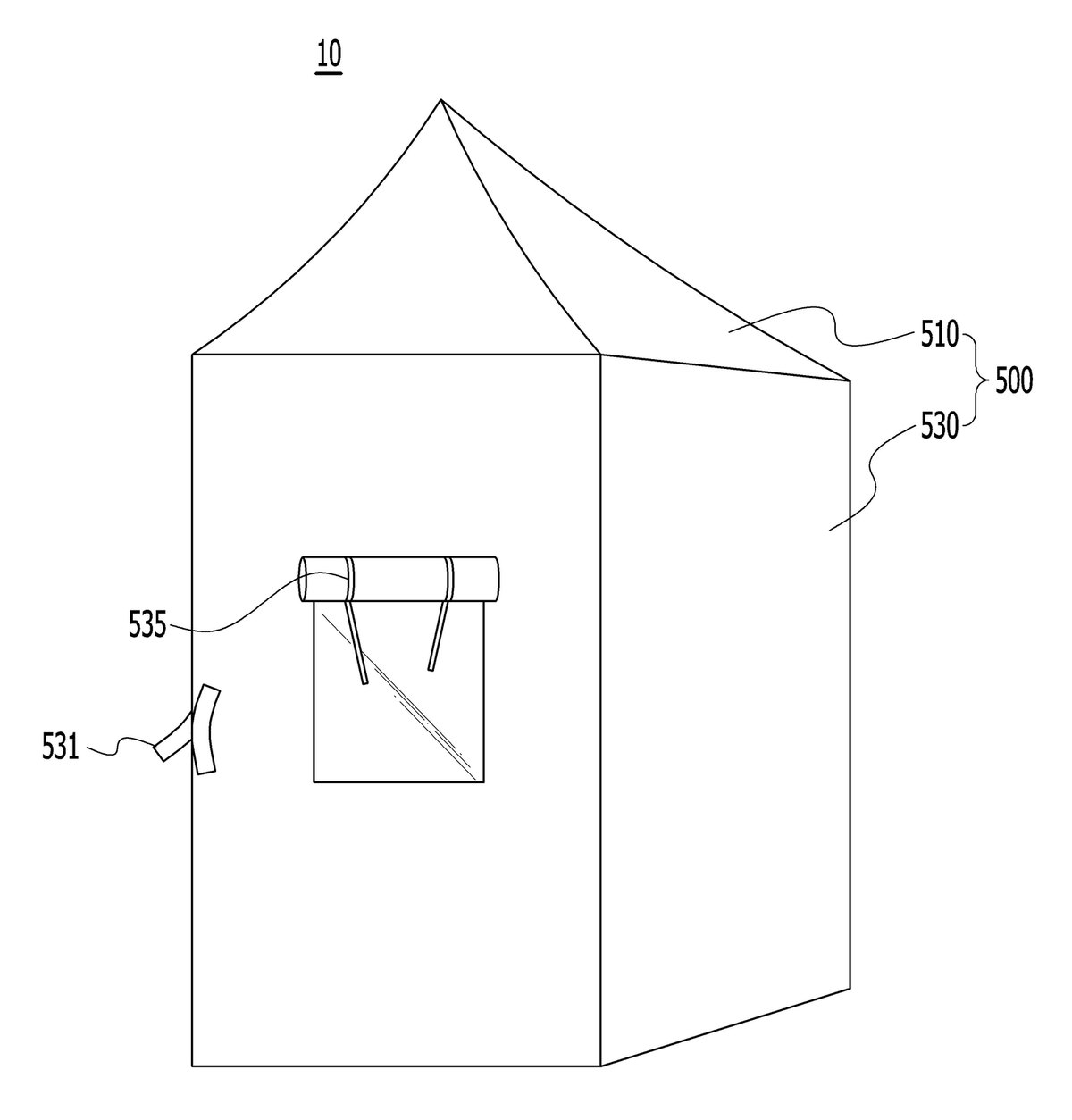 “실내용 고정식 코너 유아 텐트”의 도면