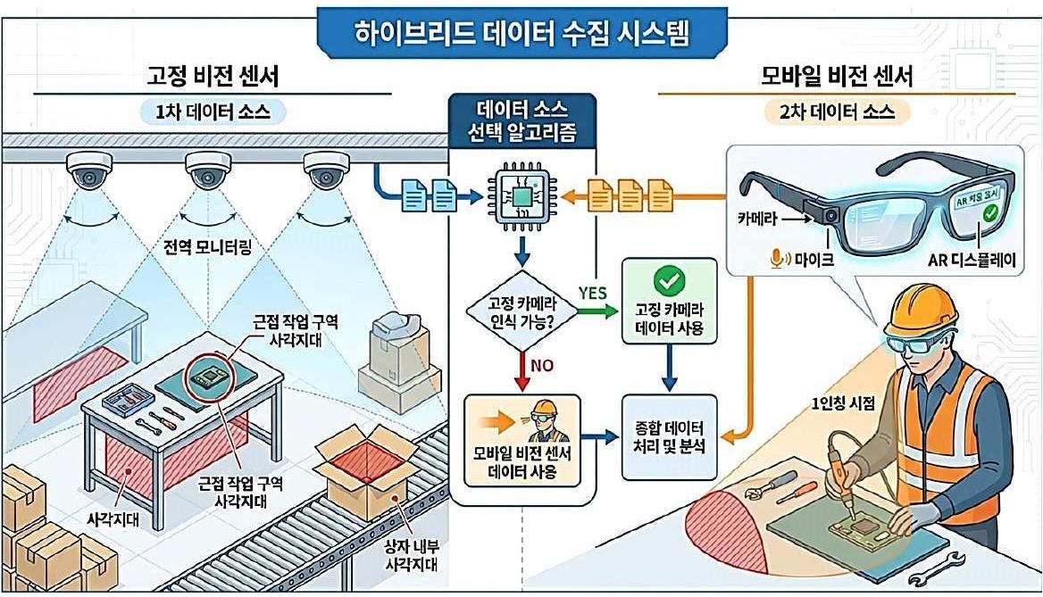 “고정 비전센서의 사각지대 보완을 위한 웨어러블 스마트글라스 융합 기반 멀티모달 제조데이터 수집시스템, 및 멀티모달 제조데이터 수집방법”의 도면